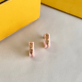 Fendi Mini F Emblem Bar Stud Earrings