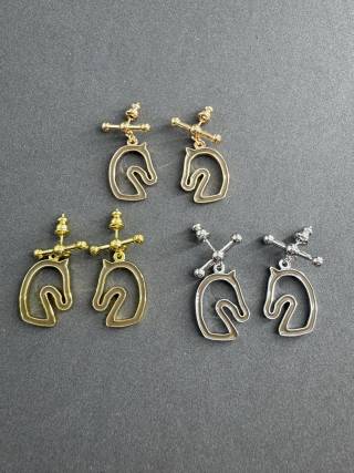 Hermès Antique Horse Arc Charm Earrings
