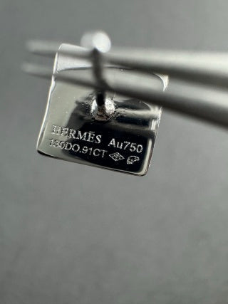 Hermès Minimalist Geometric Enamel Stud Earrings