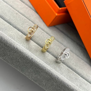 Hermès Kelly Oval Pavé Link Ring