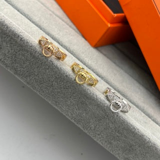 Hermès Kelly Oval Pavé Link Ring
