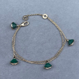 Bvlgari Green Fan Charm Bracelet – Elegant Luxury Jewelry
