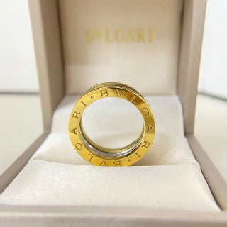 Bvlgari Two Tone Gold Silver Wide Band Ring – Elegant Luxury Jewelry