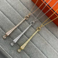 Hermès Élan Pavé Bar Pendant Necklace