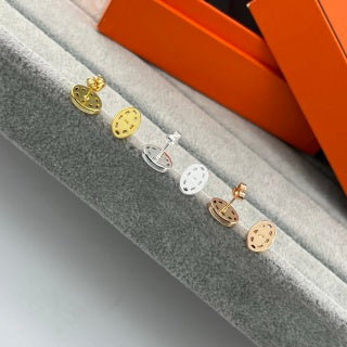 Hermès Mini Chaine d’Ancre Oval Stud Earrings