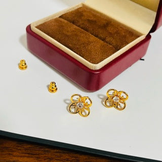 Fendi Fleuria Bloom Crystal Accent Stud Earrings