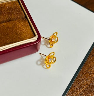 Fendi Fleuria Bloom Crystal Accent Stud Earrings
