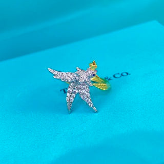 Tiffany & Co. New Two-Tone Diamond-Set Bird-on-Ring Design