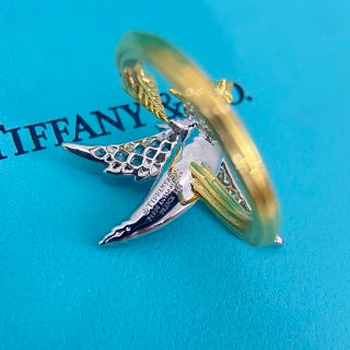 Tiffany & Co. New Two-Tone Diamond-Set Bird-on-Ring Design