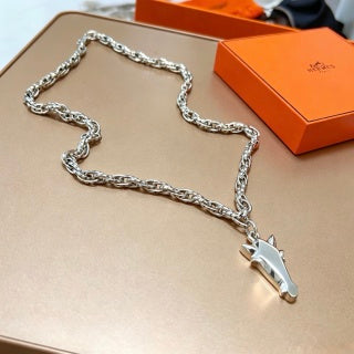Hermès Éperon Equestrian Stirrup Pendant Necklace