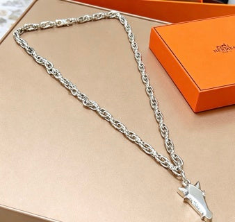Hermès Éperon Equestrian Stirrup Pendant Necklace
