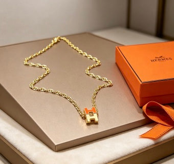 Hermès Cube H Enamel Pendant Necklace