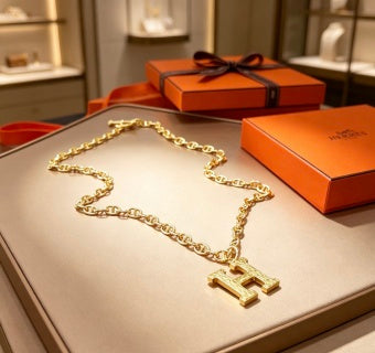 Hermès Bold H Chaine Link Statement Necklace