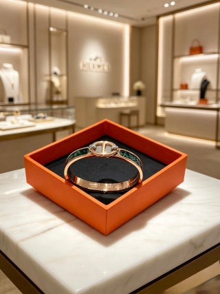 Hermès Vert Fumé Enamel Clic H Bracelet