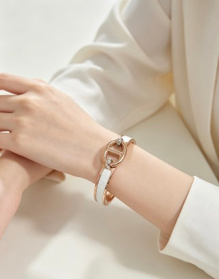 Hermès Rivale Leather Wrap H Bracelet