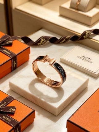 Hermès Clic H Noir Enamel Contrast Bracelet