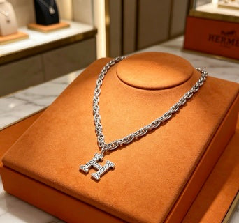 Hermès Pavé H Chaine d’Ancre Statement Necklace