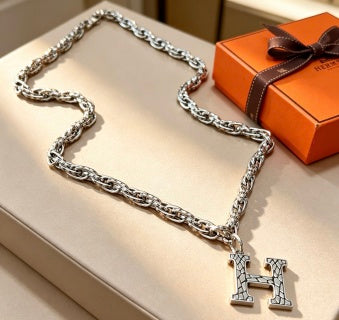 Hermès Pavé H Chaine d’Ancre Statement Necklace