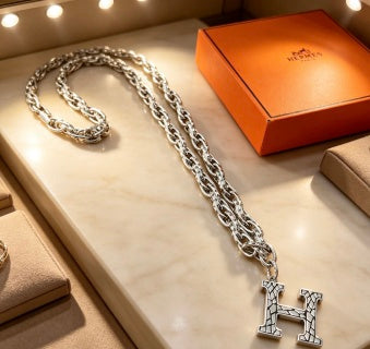 Hermès Pavé H Chaine d’Ancre Statement Necklace