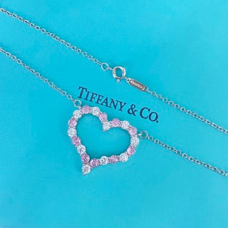 Tiffany Pink Heart Diamond Pendant Necklace – Romantic Luxury Jewelry