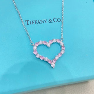 Tiffany Pink Heart Diamond Pendant Necklace – Romantic Luxury Jewelry