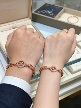 Bvlgari Rose Gold Medallion Link Bracelet – Elegant Luxury Jewelry