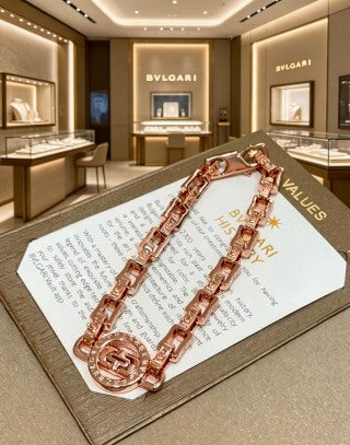 Bvlgari Rose Gold Medallion Link Bracelet – Elegant Luxury Jewelry