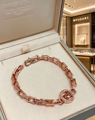 Bvlgari Rose Gold Medallion Link Bracelet – Elegant Luxury Jewelry