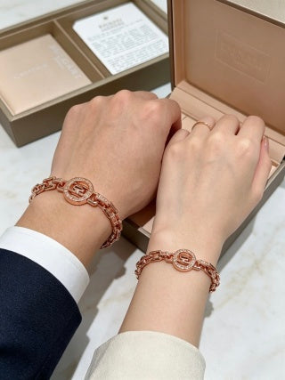 Bvlgari Rose Gold Medallion Link Bracelet – Elegant Luxury Jewelry