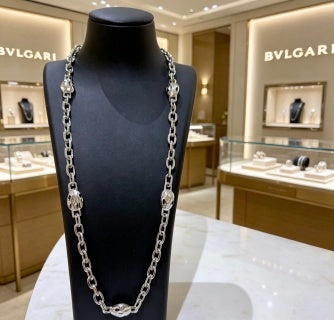 Bvlgari Silver Chunky Link Chain Necklace – Elegant Luxury Jewelry
