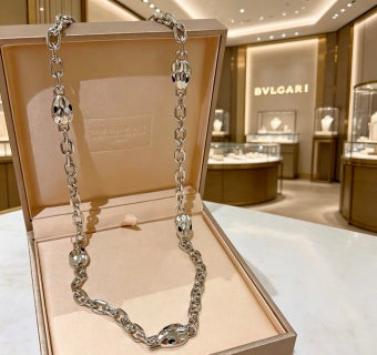 Bvlgari Silver Chunky Link Chain Necklace – Elegant Luxury Jewelry
