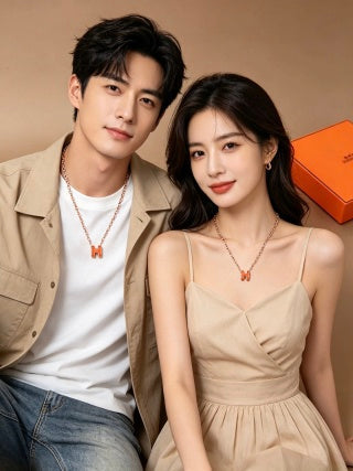 Hermès Pop H Enamel Pendant Necklace