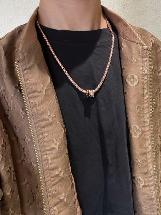 Bvlgari Rose Gold Black Accent Chain Necklace – Elegant Luxury Jewelry