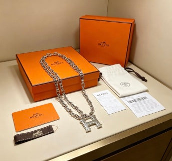 Hermès Chaine d’Ancre H Pendant Silver Necklace