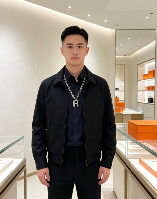 Hermès Chaine d’Ancre H Pendant Silver Necklace