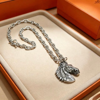 Hermès Equestrian Horse Head Pendant Necklace