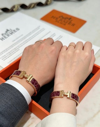 Hermès Collier de Chien Leather Inlay Bracelet
