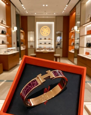 Hermès Collier de Chien Leather Inlay Bracelet