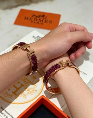 Hermès Collier de Chien Leather Inlay Bracelet