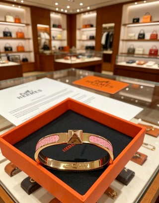 Hermès Rose Gold Clic H Pavé Enamel Bracelet