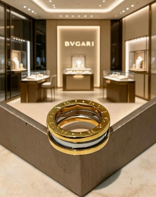 Bvlgari Two Tone Spiral Ring – Elegant Luxury Jewelry