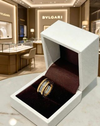 Bvlgari Two Tone Spiral Ring – Elegant Luxury Jewelry