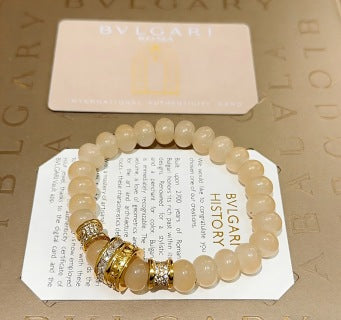 Bvlgari Pearl Beaded Gold Accent Bracelet – Elegant Luxury Jewelry
