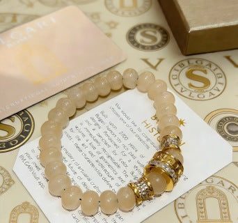 Bvlgari Pearl Beaded Gold Accent Bracelet – Elegant Luxury Jewelry