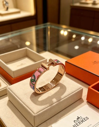 Hermès Jardin Enamel H Bracelet