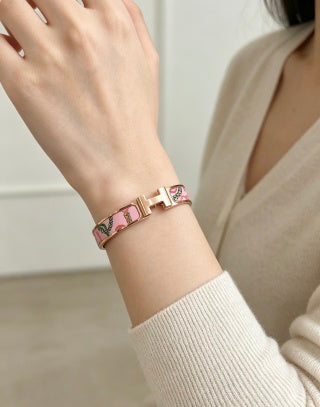 Hermès Jardin Enamel H Bracelet
