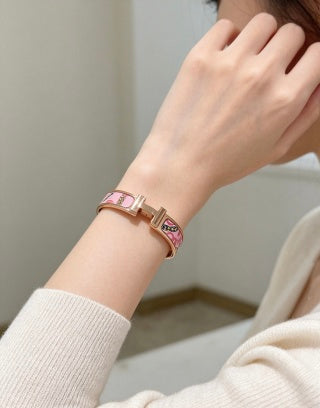 Hermès Jardin Enamel H Bracelet