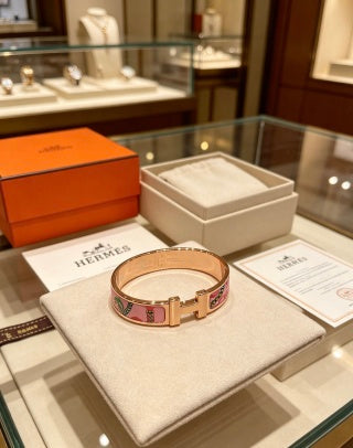 Hermès Jardin Enamel H Bracelet