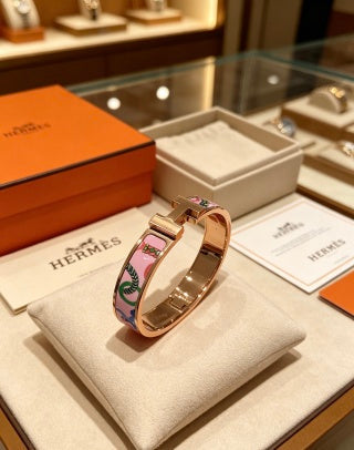 Hermès Jardin Enamel H Bracelet
