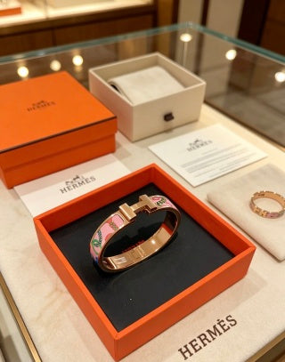 Hermès Jardin Enamel H Bracelet